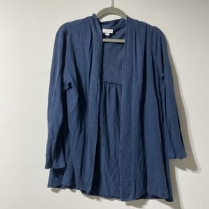 J Jill Blue Love Linen 100% Linen Cardigan Size M